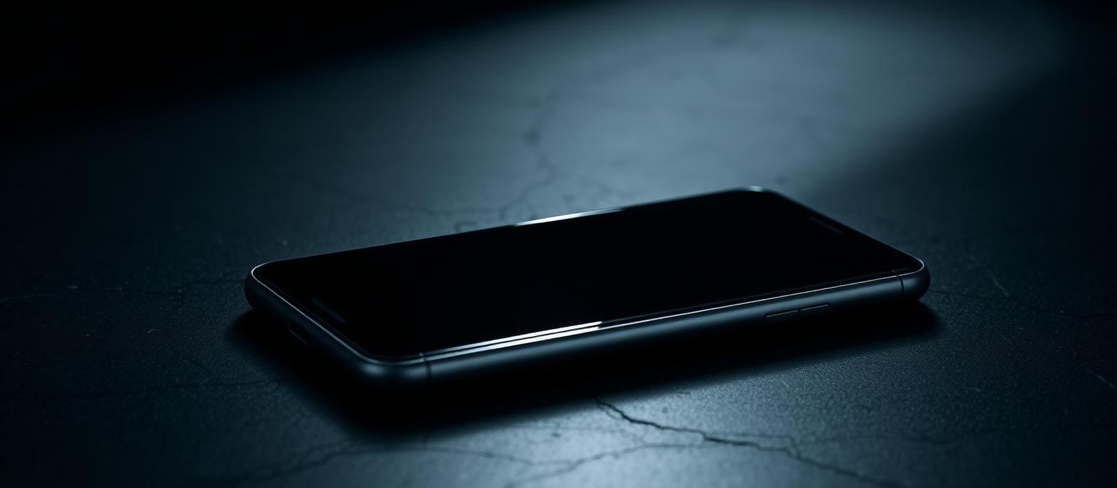 iPhone sobre superfície escura